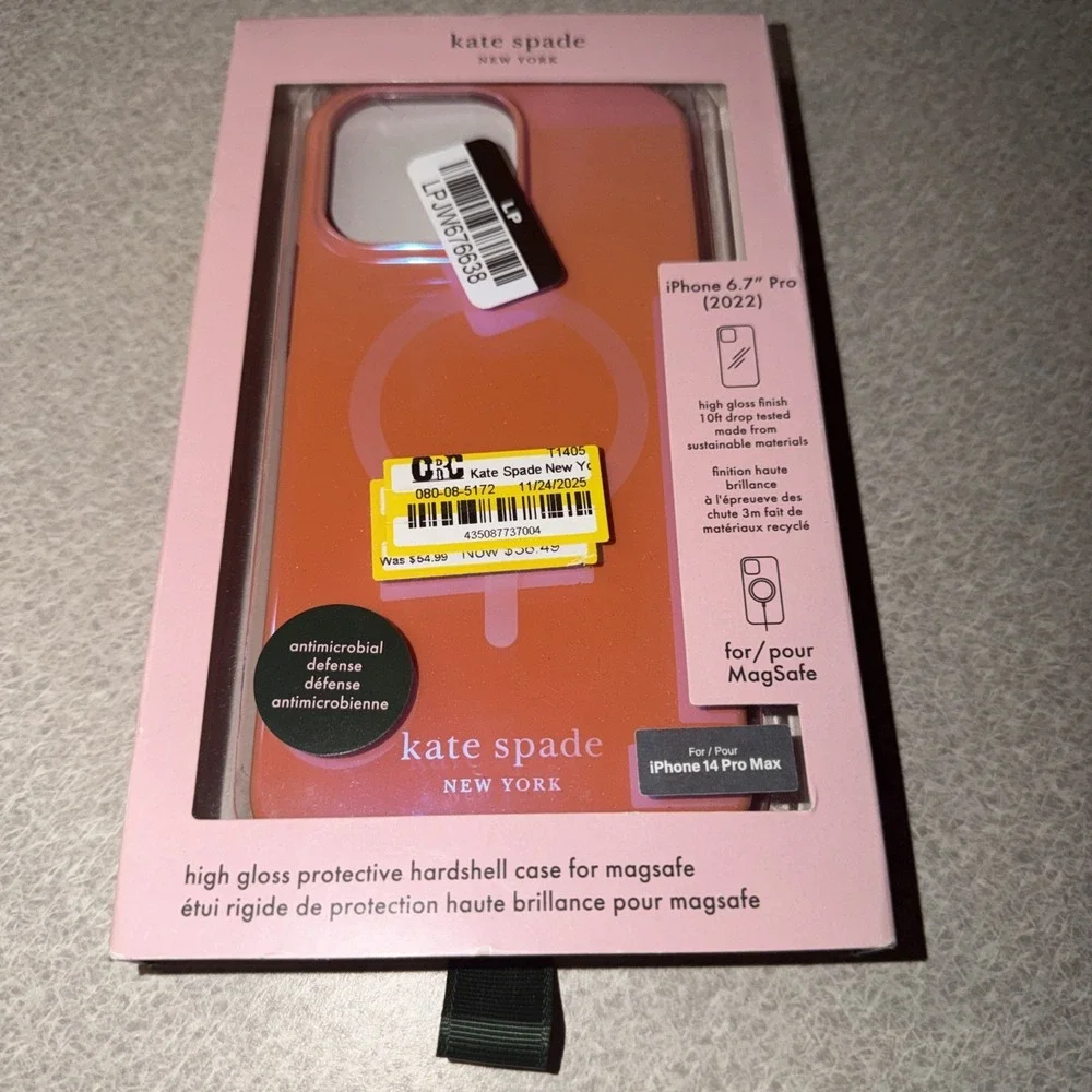 Kate Spade New York Apple iPhone 14 Pro Max Protective Case MagSafe Grapefruit